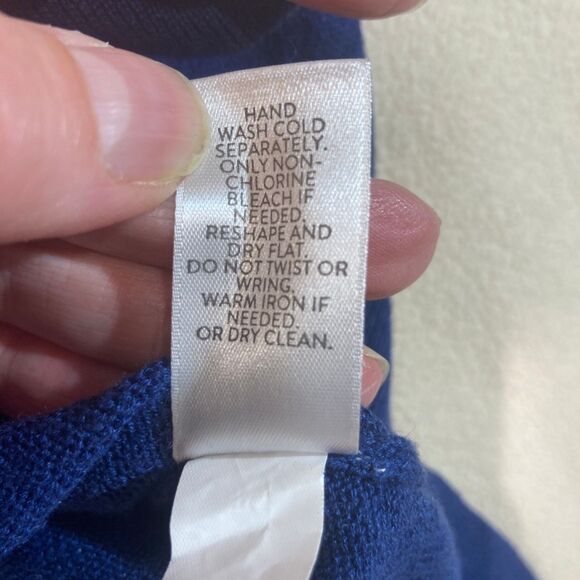 J Jill Top XL Blue Linen Blend Tunic Style V-Neck Short Sleeve Lagenlook Comfort - Picture 6 of 9